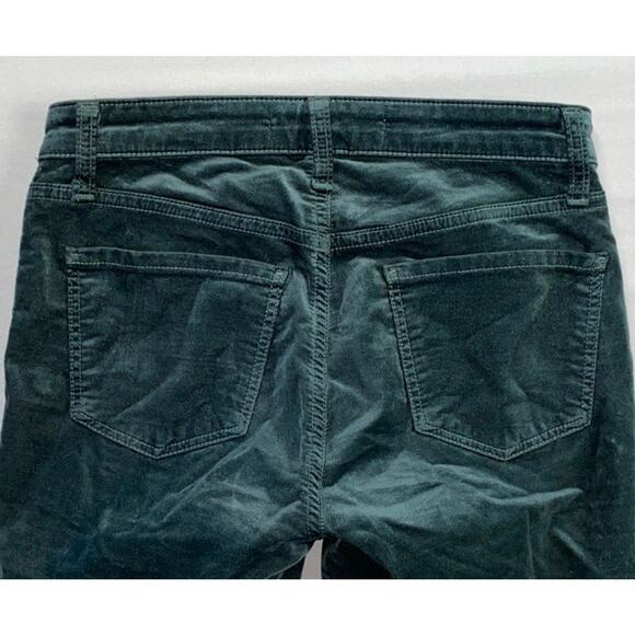 J Brand Zion Mid Rise Skinny Button Pocket Velvet Felt Velour Pants. Green, 25. - Picture 9 of 9